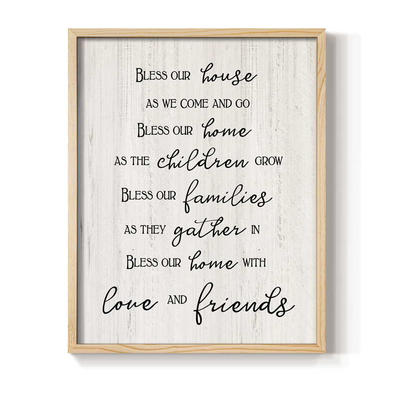 «Love and Friends», reproduction encadrée - bois massif, Naturel, H 11 po x l 9 po