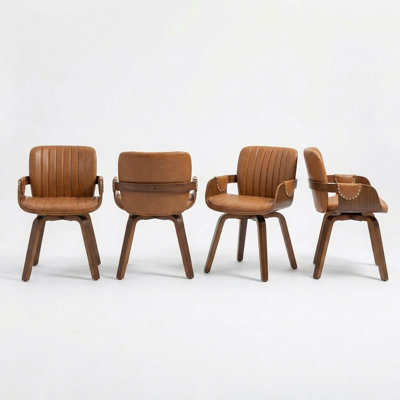 Fauteuil pivotant rembourré en similicuir Dundrod