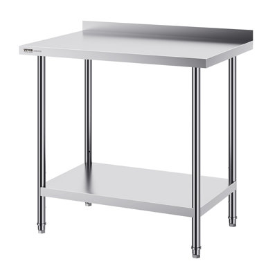 VEVOR Stainless Steel 36'' L x 24'' W x 36'' H Adjustable Portable Work Table