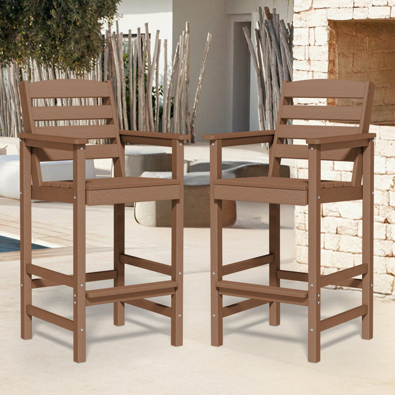 Tabouret de bar Adirondack en plastique Dalson, Brun