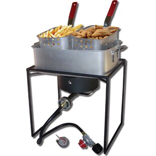 OuterMust 18 Qt. Fish Fryer Pot and Basket Outdoor Propane Deep Fryer with  Double Baskets, Ideal for Frying Fish, Chicken Wings, French Fries