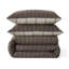 DKNY PURE Hudson Stripe Reversible Comforter Set, Full/ Queen, Soft Brown