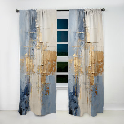 Beige And Gold Minimalism Scandinavian II - Scandinavian Velvet Curtain - Room Darkening - 1 panel