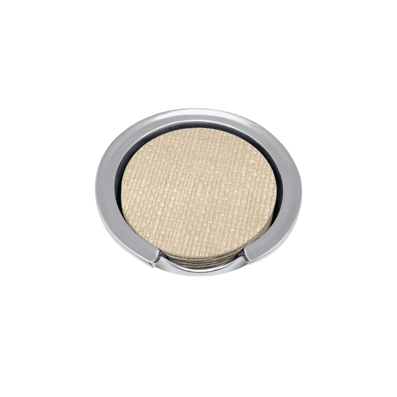 Coconut Grove Faux Grasscloth Signature Coaster Set