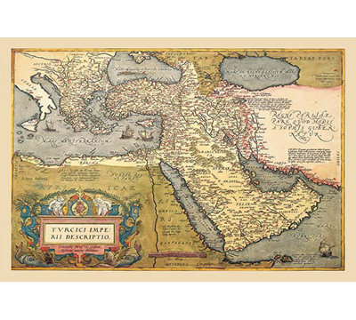 Map Of The Middle East by A. Ortelius - Unframed Graphic Art