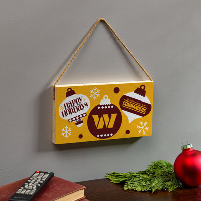 Washington Commanders 6 x 11  Holiday Wood Wall Sign
