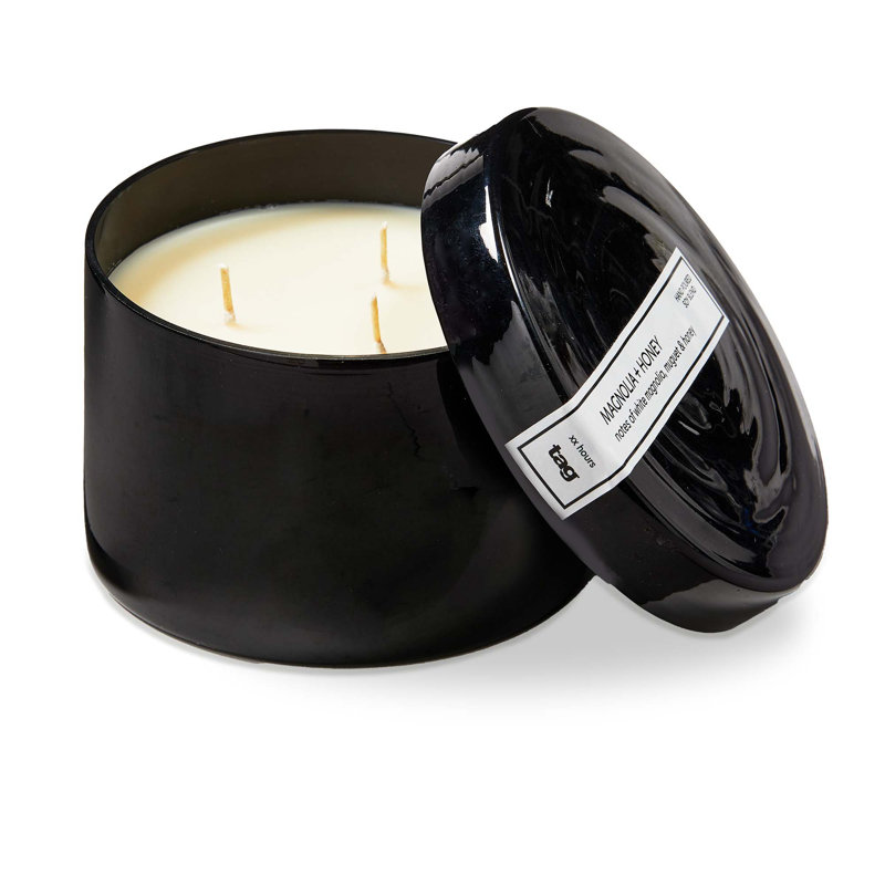 Bougie de magnolia et miel avec couvercle