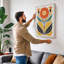 Symmetrical Bloom Scandinavian - Wrapped Canvas-809225794-809225797