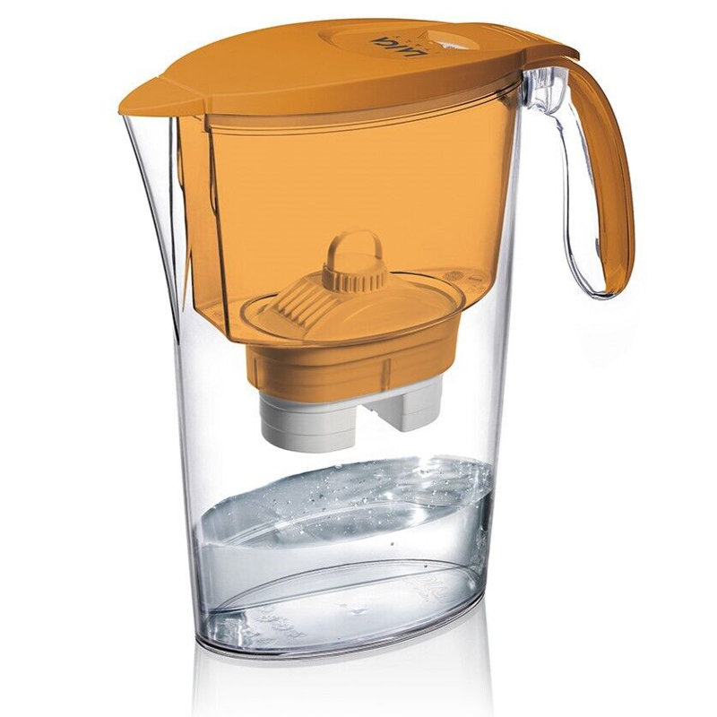 Clear Water Filter Jug & Cartridge 2.3L Capacity Plastic Compact Fridge, Orange