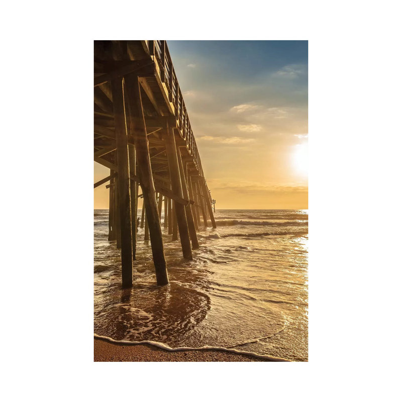 Golden Pier by Glenn Taylor - Wrapped Canvas Print, 20.32 cm H x 30.48 cm W