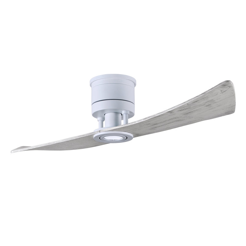 Lindsay 52'' Ceiling Fan with LED Lights, Matte White, Barn Wood Tone