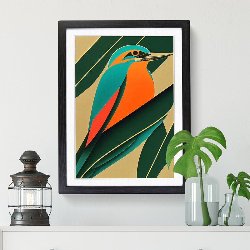 Andaluss Kingfisher Deco Vol.1 - Wall Art, 34cm H x 2cm W x 3cm D, Walnut