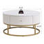 Table basse ronde avec tiroirs