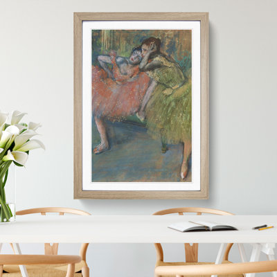 Ballet Ballerina Dancers in Pink and Green by Edgar Degas - Picture Frame Painting