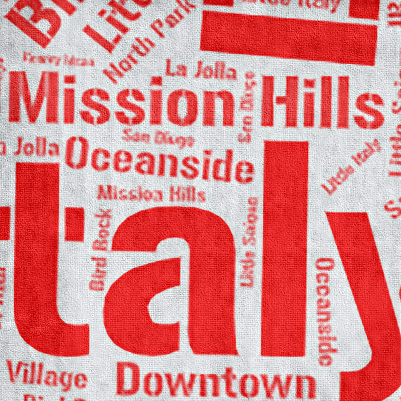 Bath Towel, Red, San Diego, Poly/Cotton