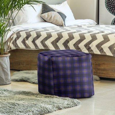 Repose-pieds pouf carré à carreaux Minnesota