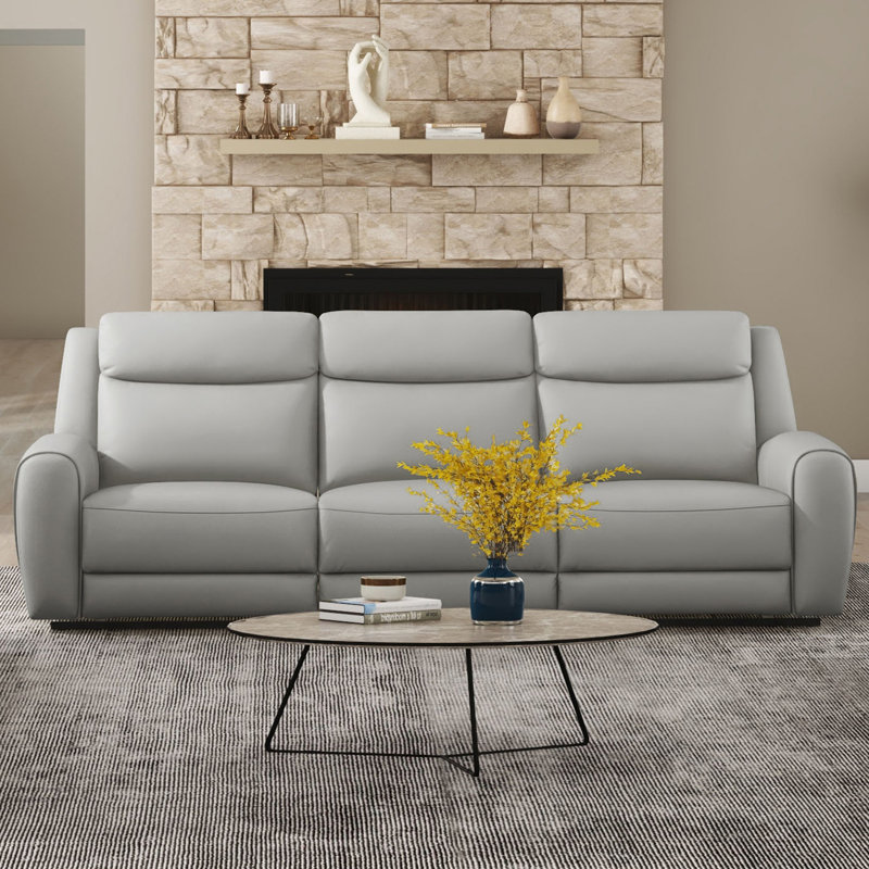 87.4" W Transitional Sofa, Light Gray