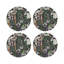 Sabi Jungle Beige Vegan Leather Round Coasters-1204487318