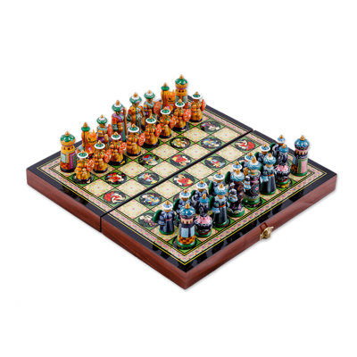 Monona Darby Home Co 2 Player Wood Chess And Checkers Set