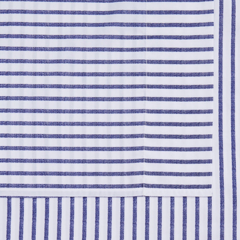 Truly Soft Pinstripe Microfiber Standard Plaid Sheet Set, Queen Sheet Set + Fitted Sheet + 2 Pillowcases, White/Navy
