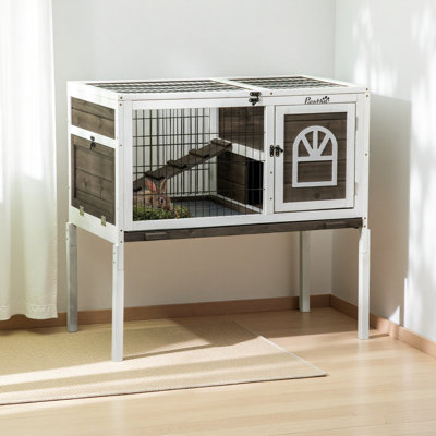 Cage à lapins en bois avec cage