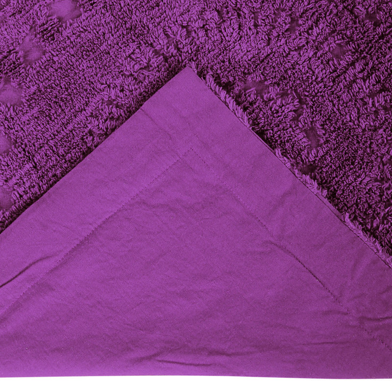 Rio Collection 100% Cotton Chenille Tufted Standard Pillow Sham, Medallion Design, Soft Breathable Decorative Pillow Cover, OEKO-TEX Certified, Machine Washable, All-Season , 21" x 27", Plum