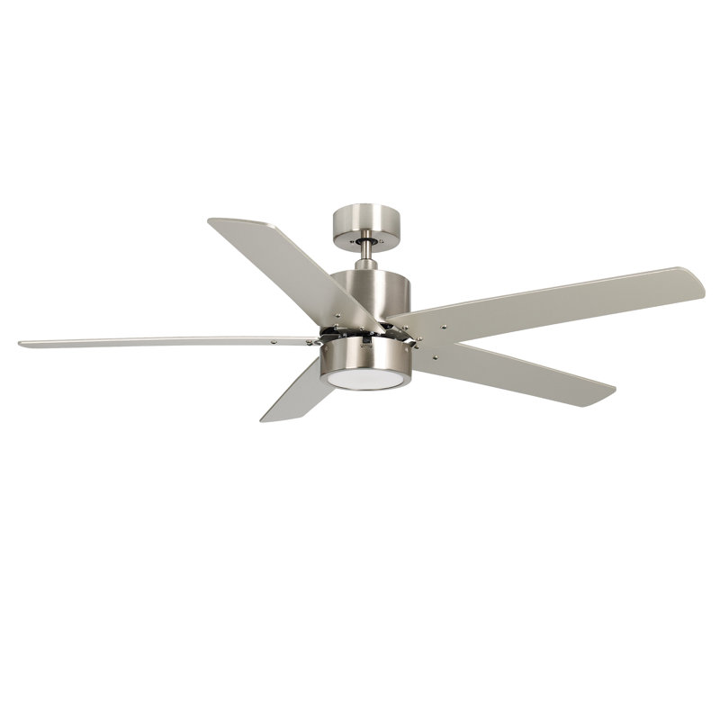 Jolley 52" 5-Blade Indoor Ceiling Fan, Brushed Nickel, Brushed Nickel