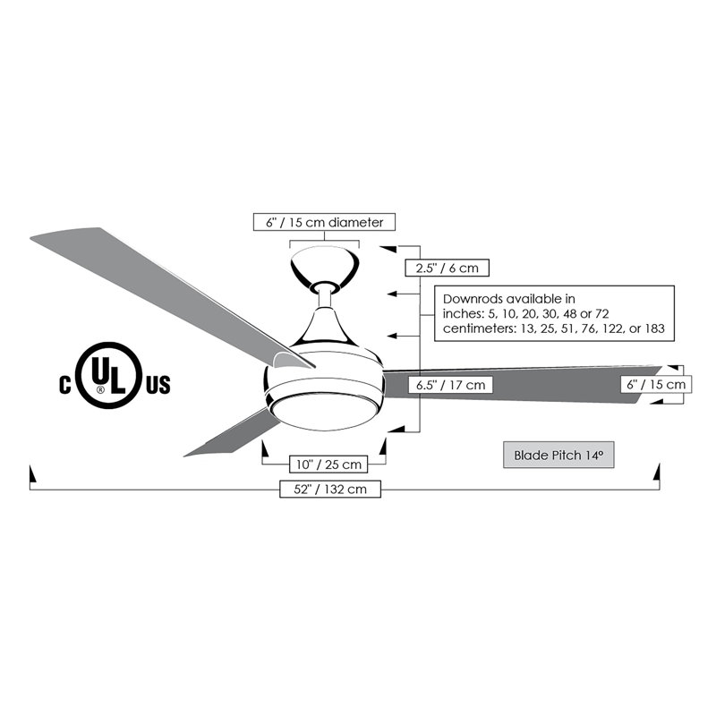 Donaire LED Outdoor Downrod Ceiling Fan, Gloss White, Gloss White
