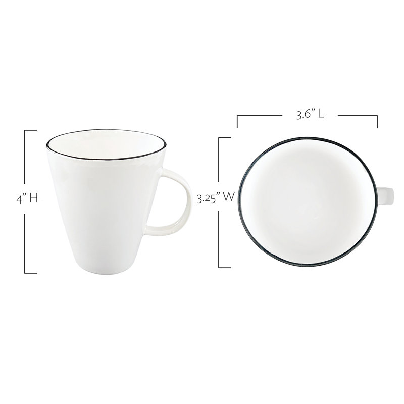 Grande tasse à café en porcelaine 10 oz Canvas Home Abbesses, Noir