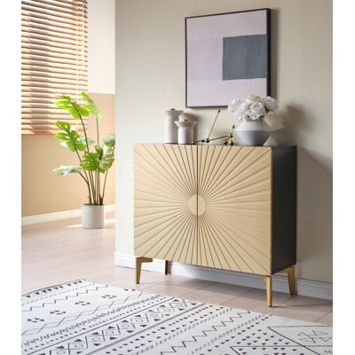 Shayne 2-Door Storage Cabinet, Accent Sideboard Buffet, Coffee Bar Console Table by Mercer41