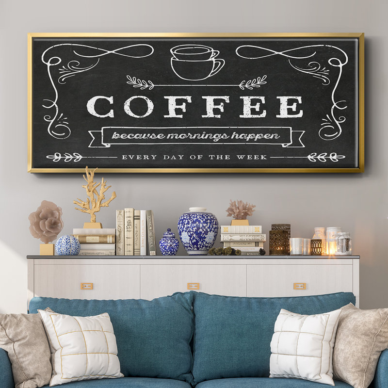 «Coffee Everyday», toile encadrée, H 24 po x l 60 po