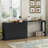 Kitchen Island with Extendable Dining Table,Converts Into a Dining Table and Adjustable Pull-Out Top-1569280955