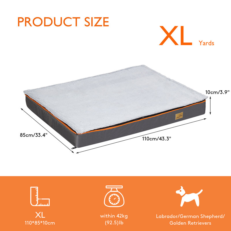 Orthopedic Dog Bed, 10cm H X 85cm W X 110cm D