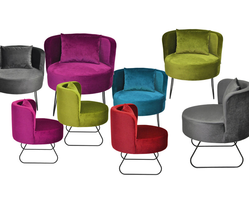 Loft Velvet Accent Chair, Amaranth