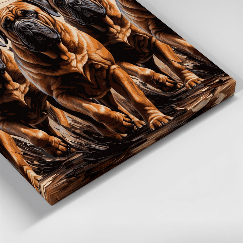 Dogs Mastiff Black Canvas Wall Art, 12" H x 12" W