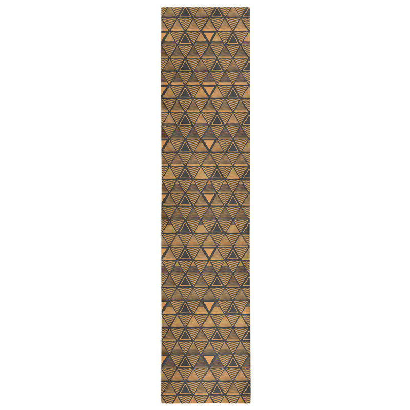 Classic Hand Drawn Triangles Table Runner, 16" x 72", Light Orange/Black