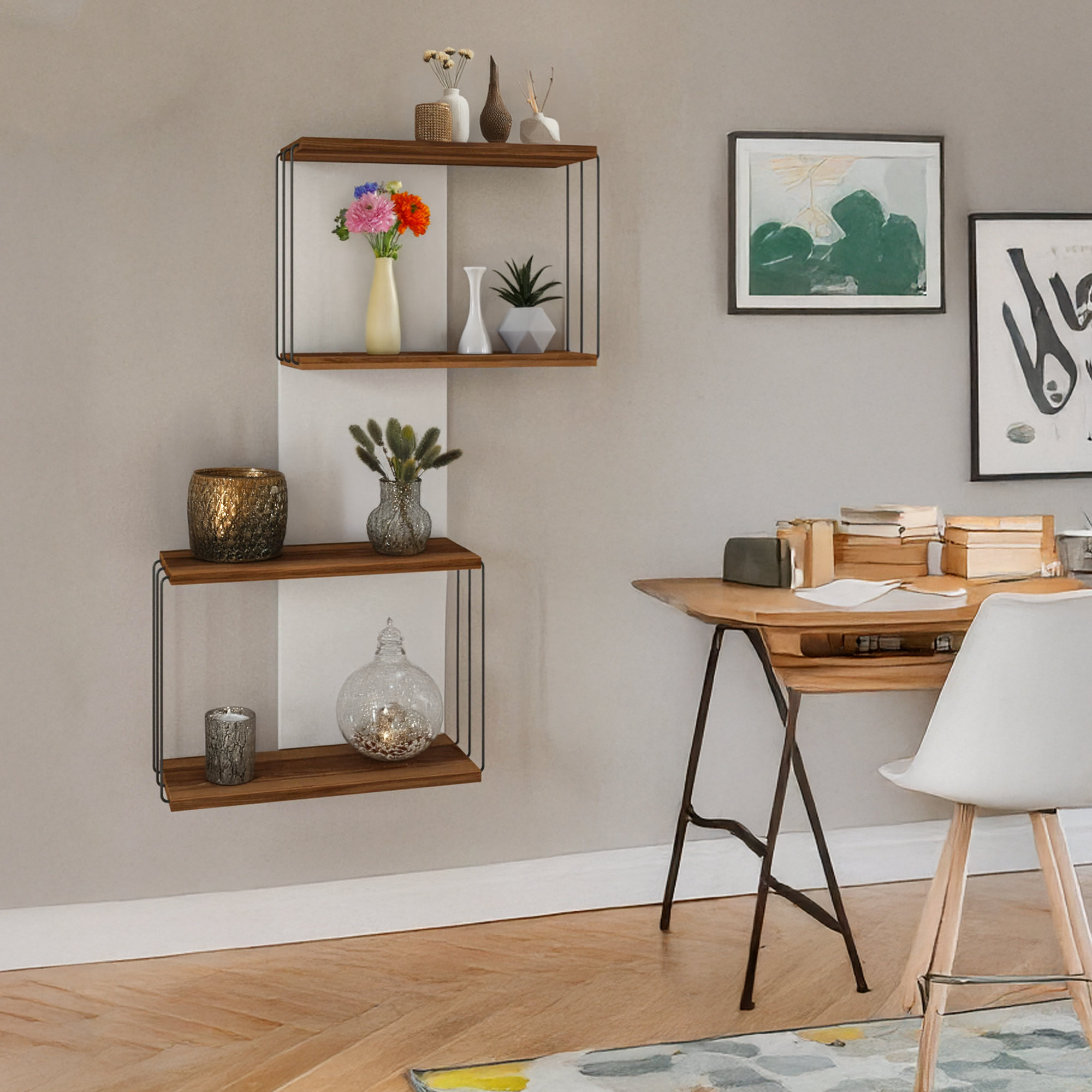 17 Stories 4 Tiers Accent Wall Shelf | Wayfair