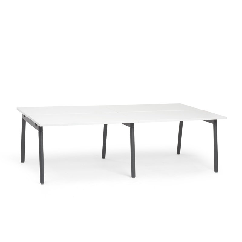 Bureau double Series A, 47 po, gris anthracite + blanc LPL, Blanc, H 29 po x L 47 po x l 56 po