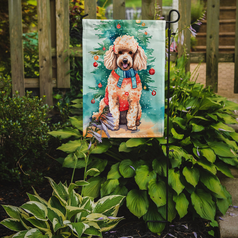 Drapeau de Noël caniche, H 15,5 po x l 11,25 po