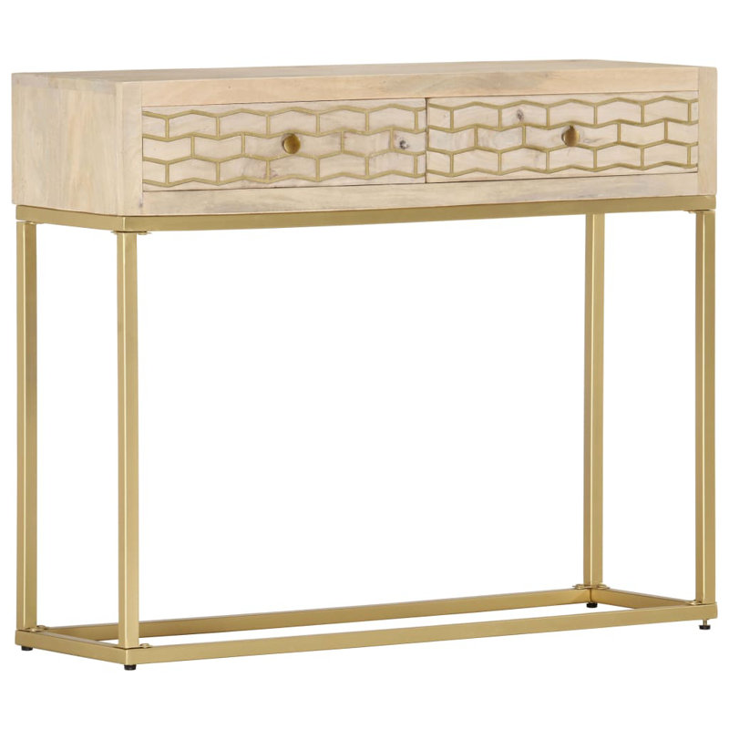 Mendon 90cm Solid Wood Top Console Table
