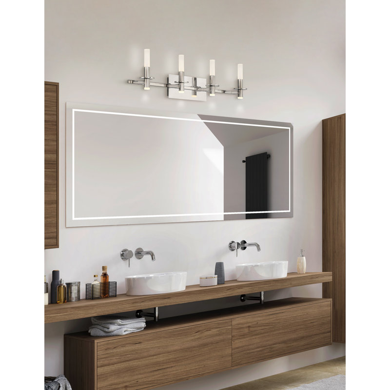 Ensemble de meuble-lavabo 8 lumières Torna, Nickel poli