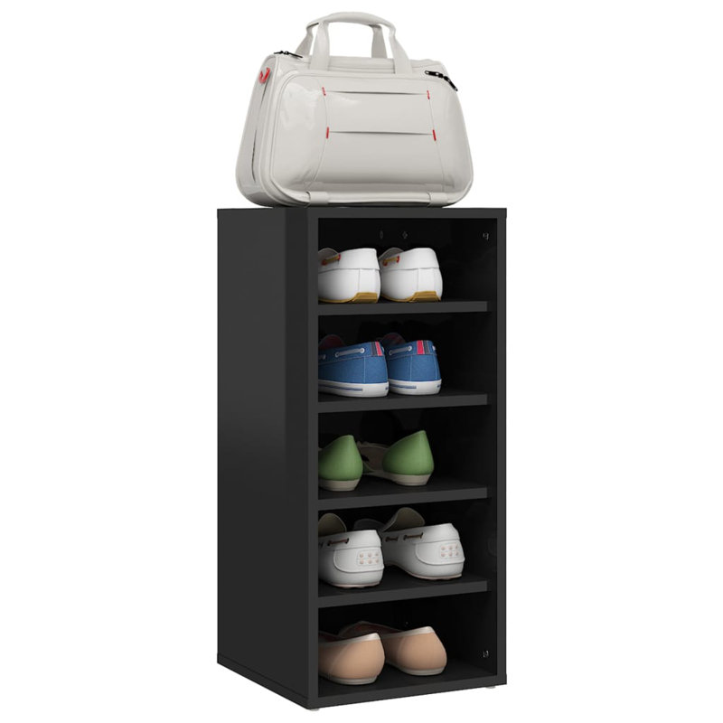 5 Pair Shoe Rack, High Gloss/Black