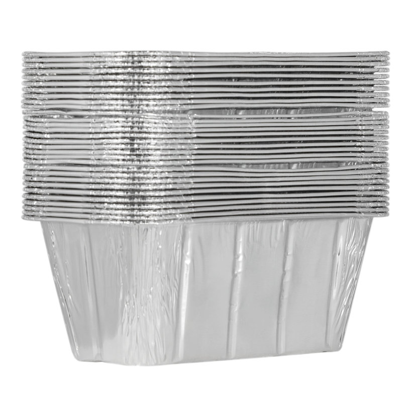 Disposable Rectangular Aluminum Grease Cup Liners, Pack of 30