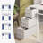 Computer Desk with 4 Drawers and Monitor Shelf, Gaming Desk with LED Lights & Power Outlets-841342031-841987268