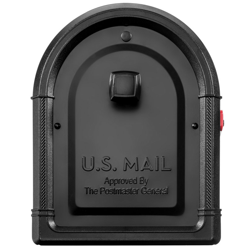 Roxbury 9 in x 11 in Steel Post Mounted Mailbox, Black