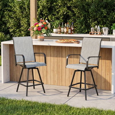 Metal Outdoor Bar Stool (Set of 2)