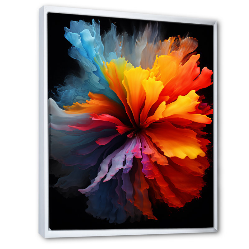 Arc-en-ciel aux nuances incolores, H 20 po x l 12 po x P 1 po, Cadre flottant blanc