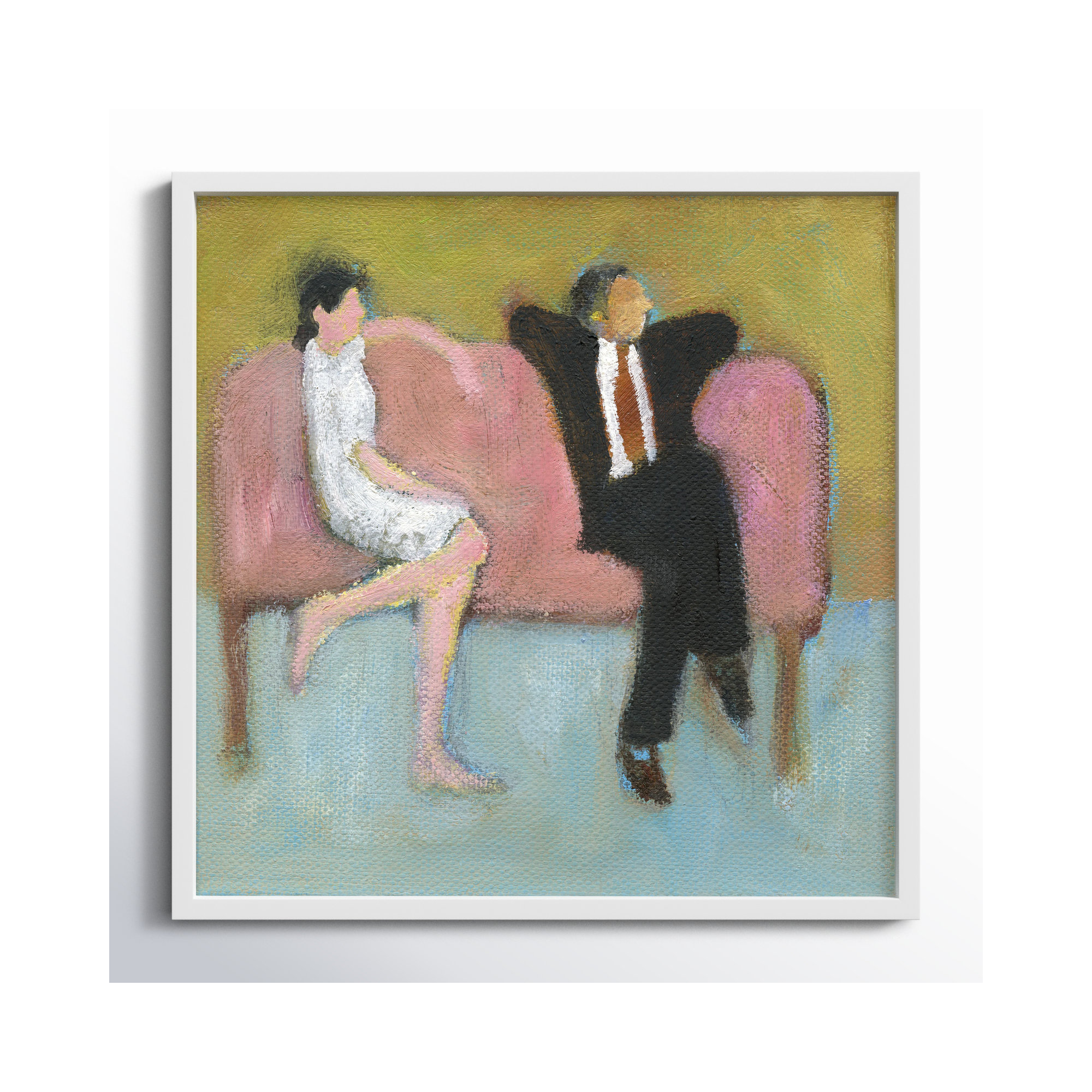 The Pink Couch by Simon Schneiderman, White, 24" H x 24" W x 1.25" D