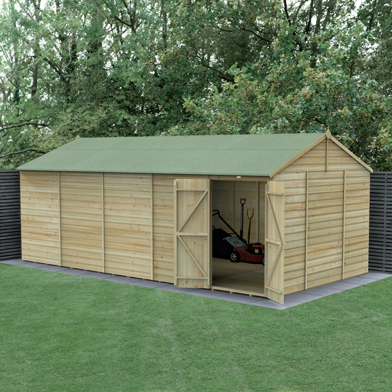Beckwood 8 ft. W x 19 ft. 6 in. D Solid Wood Apex Garden Shed