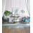 14x14x23" White And Grey Glass Table Lamp